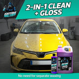 Gottom Car Wash Soap & Wax, (16 oz), Frozen Grape Scent - Ultra Foaming Car Shampoo for Foam Cannon & Bucket Wash, Carnauba Wax Formula for a Glossy Finish, High Suds & Safe for Paint
